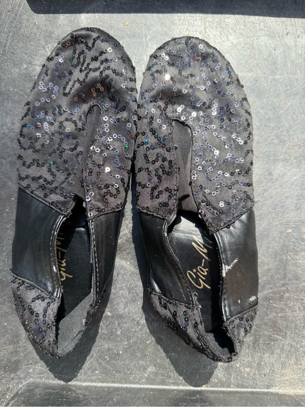 Black Sequin Slip-On Jazz shoes